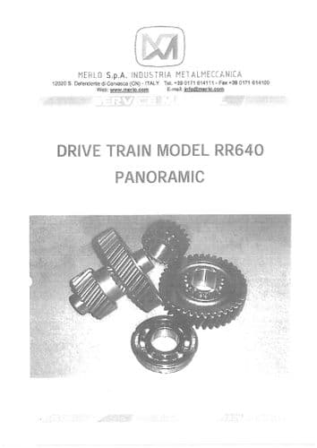 Merlo Drive Train RR640 Workshop Service Manual.