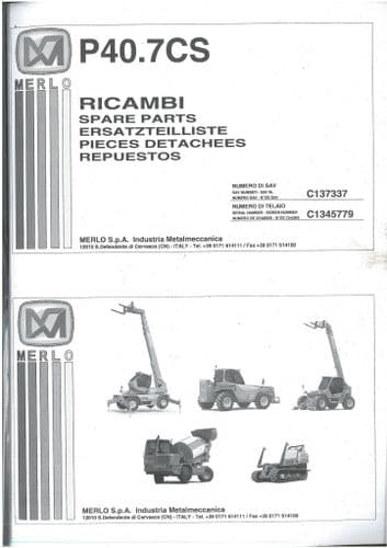 Merlo Ricambi P40.7CS Parts Manual