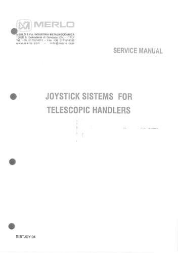 Merlo Telescopic Handler Joystick System Workshop Service Manual