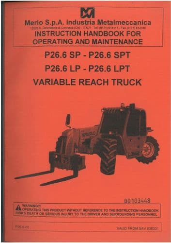 Merlo Telescopic Handler Variable Reach Truck Panoramic P26.6 SP, P26.6 SPT, P26.6 LP, P26.6 LPT