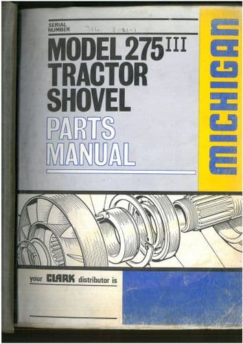 Michigan Tractor Manual Model 275 Parts Manual