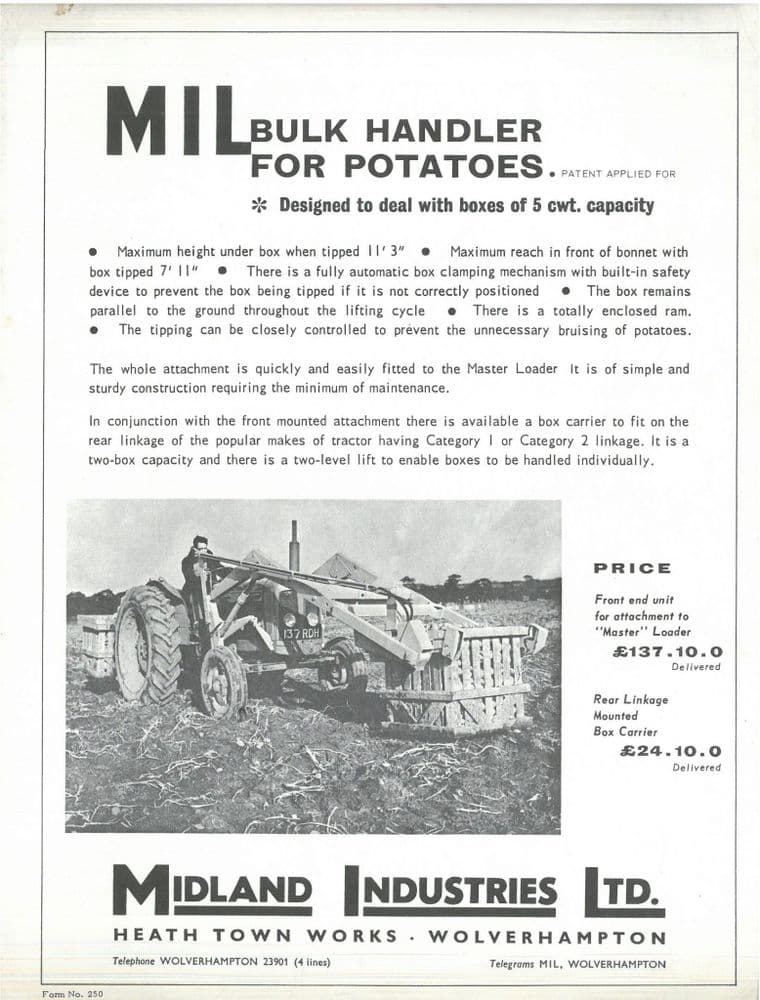 Midland Industries Ltd Mil Bulk Handler For Potatoes Brochure