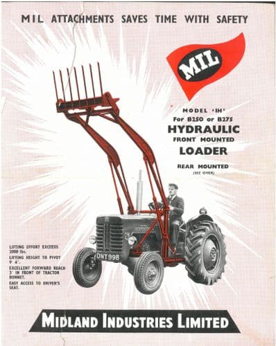 MIL Loaders - Model IH for the B250 & B275 Tractor Brochure