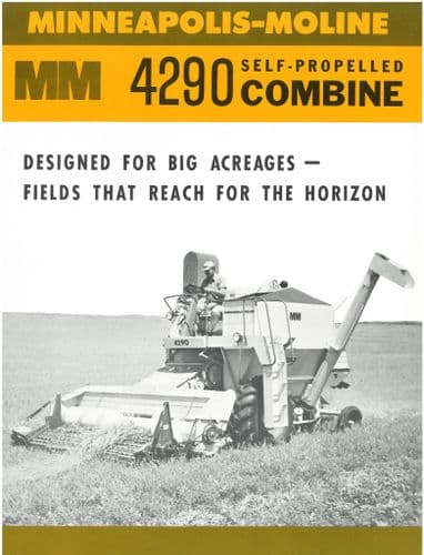 Minneapolis Moline Combine 4290 Brochure - MM4290 MM