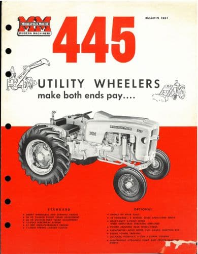 Minneapolis Moline Tractor 445 Brochure