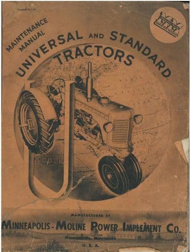 Minneapolis Moline Tractor MM Universal Model U Maintenance Service Manual