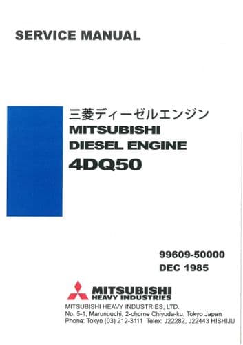 Mitsubishi Diesel Engine  4DQ50 Workshop Service Manual