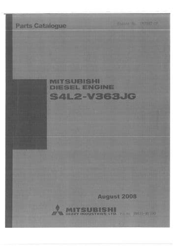 Mitsubishi Diesel Engine S4L2-V363JG Parts Manual