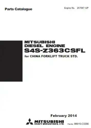 Mitsubishi Diesel Engine S4S-Z363CSFL Parts Manual