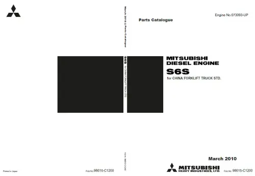 Mitsubishi Diesel Engine S6S Parts Manual