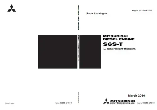 Mitsubishi Diesel Engine S6S-T Parts Manual