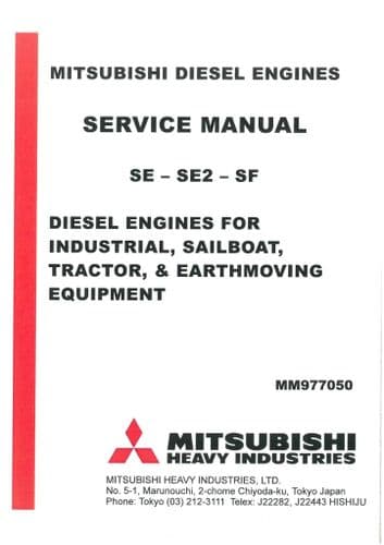 Mitsubishi Diesel Engine SE SE2 & SF Workshop Service Manual