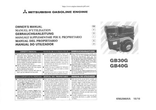 Mitsubishi Gasoline Engine GB30G GB40G Ops Manual