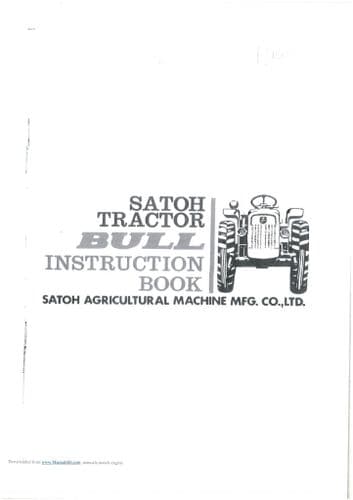 Mitsubishi Satoh Tractor Bull Operators Manual