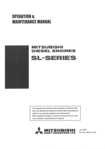 Mitsubishi SL3 engine Operation & Maintenance Manual