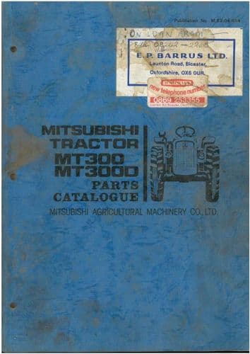 Mitsubishi Tractor MT300 MT300D Parts Manual