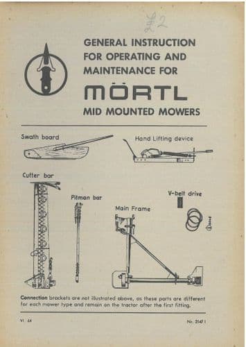 Mortl Mid Mounted Mower Operators Manual