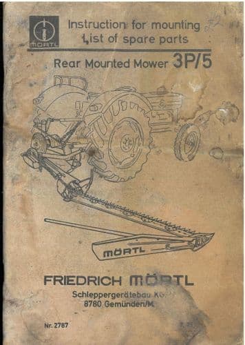 Mortl Rear Mounted Mower 3P/5 Operators & Parts Manual