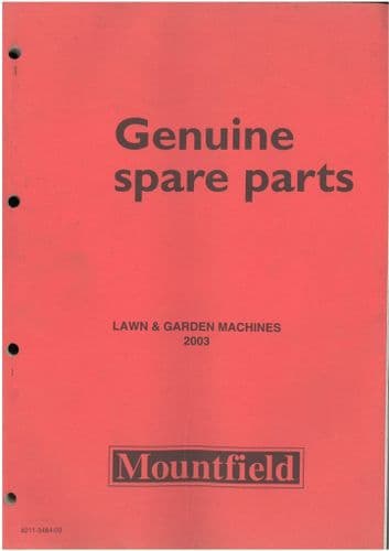 Mountfield Lawn & Garden Machines 2003 Parts Manual - Lawn Mowers & Lawn Tractors
