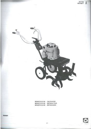 Mountfield M1 Cultivator Rotavator Parts Manual