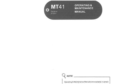 Moxy Articulated Truck MT41 Operators Manual