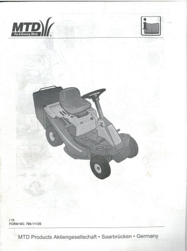 MTD Ride on Lawn Tractor Mower Operators Manual