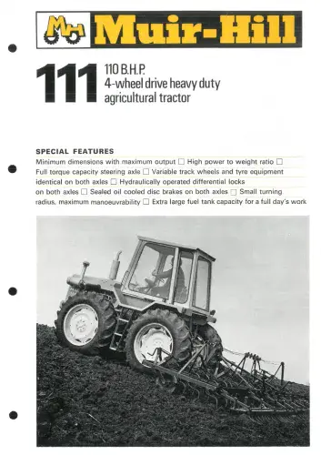 Muir-Hill 111 Tractor Brochure