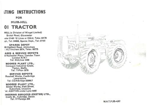 Muir-Hill Tractor 101 Operators Manual
