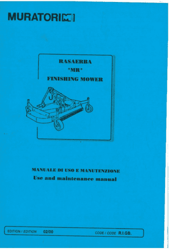 Muratori Rasaerba MR Finishing Mower Operators Manual