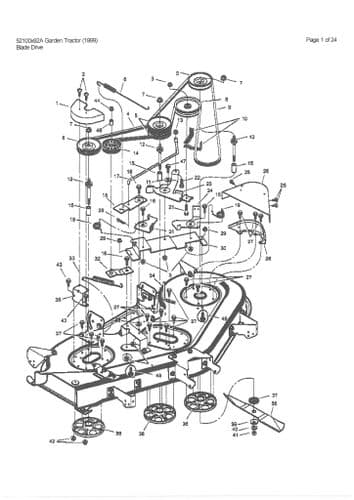 Murray Garden Tractor Blade Drive -  52100X92a (1999) Parts Manual