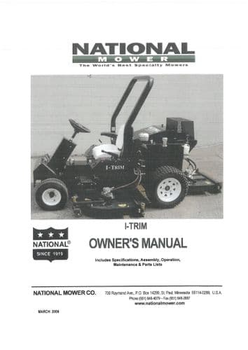 National Mower Company Mower I-Trim Operators Manual