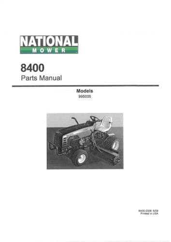 National Mower Company Triplex Reel Mower 8400 Parts Manual