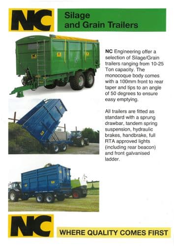 NC Engineering Silage And Grain Trailers -  10T,12T,13T,14T,16T,18T Brochure