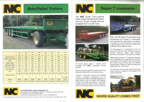 NC Engineering Trailer Brochure - Super T Lowloader & Bale/Pallet Trailers