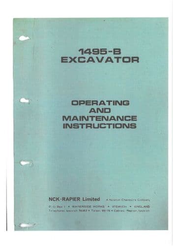 NCK Rapier Excavator 1495B Operators Manual