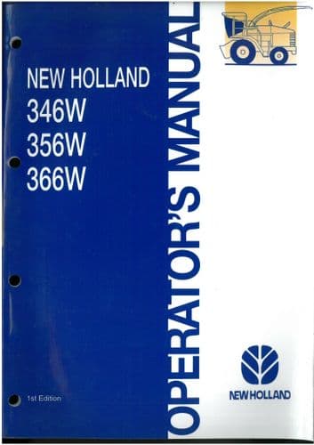 New Holland 346W 356W 366W Header Forage Harvester Pickup Operators Manual - Forager