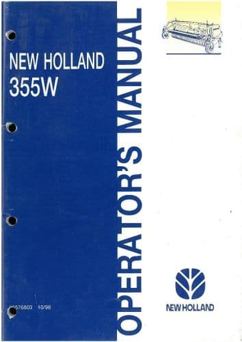 New Holland 355W Header Forage Windrower Platform Harvester Pickup Operators Manual
