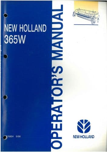New Holland 365W Header Forage Windrower Platform Harvester Pickup Operators Manual
