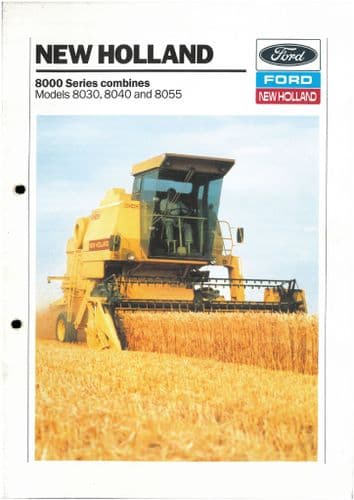 New Holland 8000 Series Combines Models 8030, 8040, 8055 Brochure -