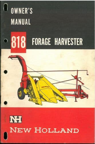 New Holland 818 Forage Harvester Operators Manual