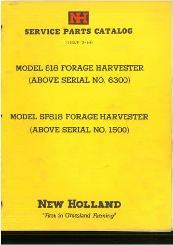 New Holland 818/SP818 Forage Harvester Parts Manual
