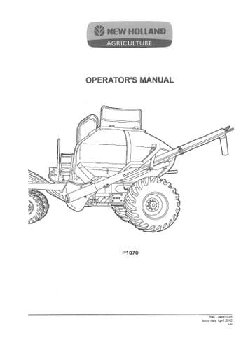New Holland Air Tank Seeder P1070 Operators Manual