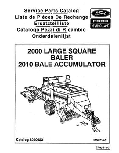 New Holland Baler 2000 Parts Manual