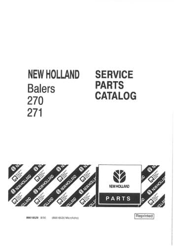 New Holland Baler 270 & 271 Parts Manual