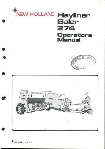New Holland Baler 274 Hayliner Operators Manual