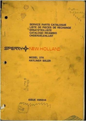 New Holland Baler 376 Parts Manual