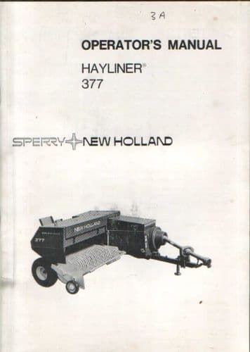 New Holland Baler 377 Hayliner Operators Manual