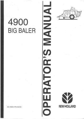 New Holland Baler 4900 Operators Manual