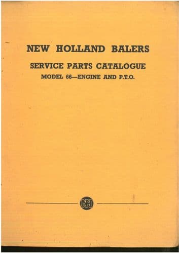 New Holland Baler 66 - Engine & PTO Parts Manual
