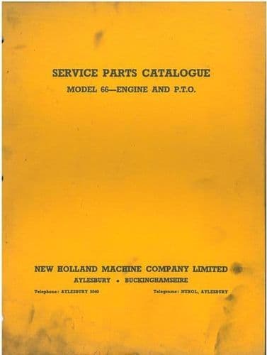 New Holland Baler 66 Parts Manual - Engine & PTO